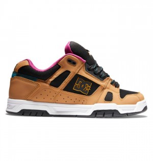 DC Stag Sneakers Herr Svarta Bruna Gröna | RXHB-98276