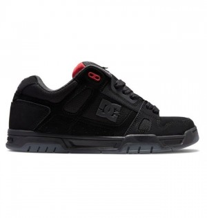 DC Stag Sneakers Herr Svarta Grå Röda | PDWB-37651
